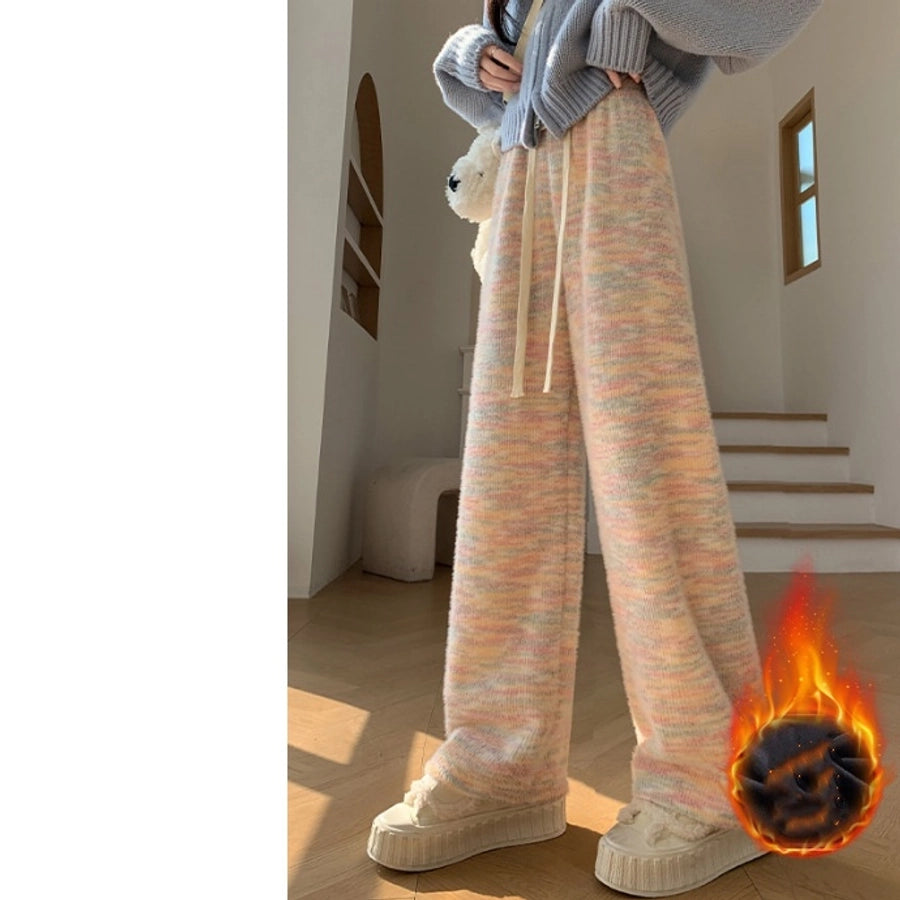 Women's Daily Casual Multicolor Elastic Drawstring Design Casual Pants