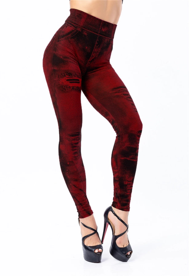 women's daily fashion printing ankle-length printing leggings