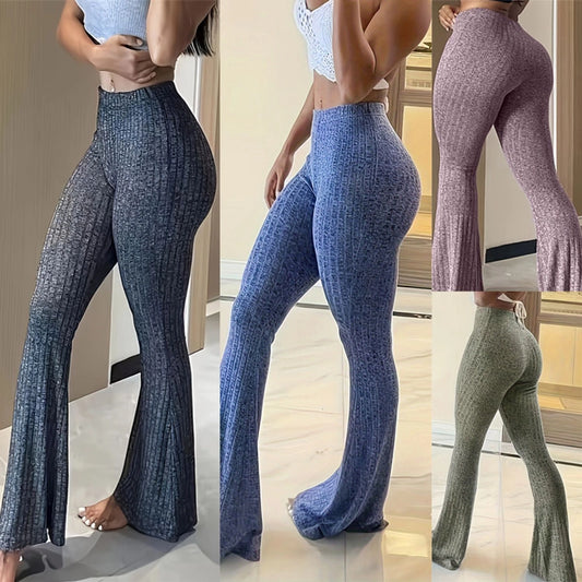 Women's Daily Casual Solid Color Full Length Flared Pants