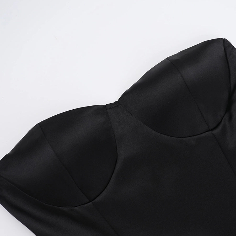 Women's Sheath Dress Elegant Sexy Strapless Backless Sleeveless Solid Color Short Mini Dress Wedding Cocktail Party