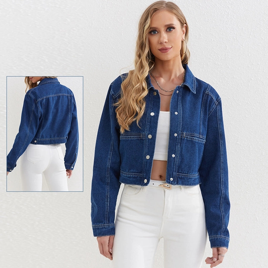 Women's Vacation Simple Style Solid Color Single Breasted Coat Denim Jacket