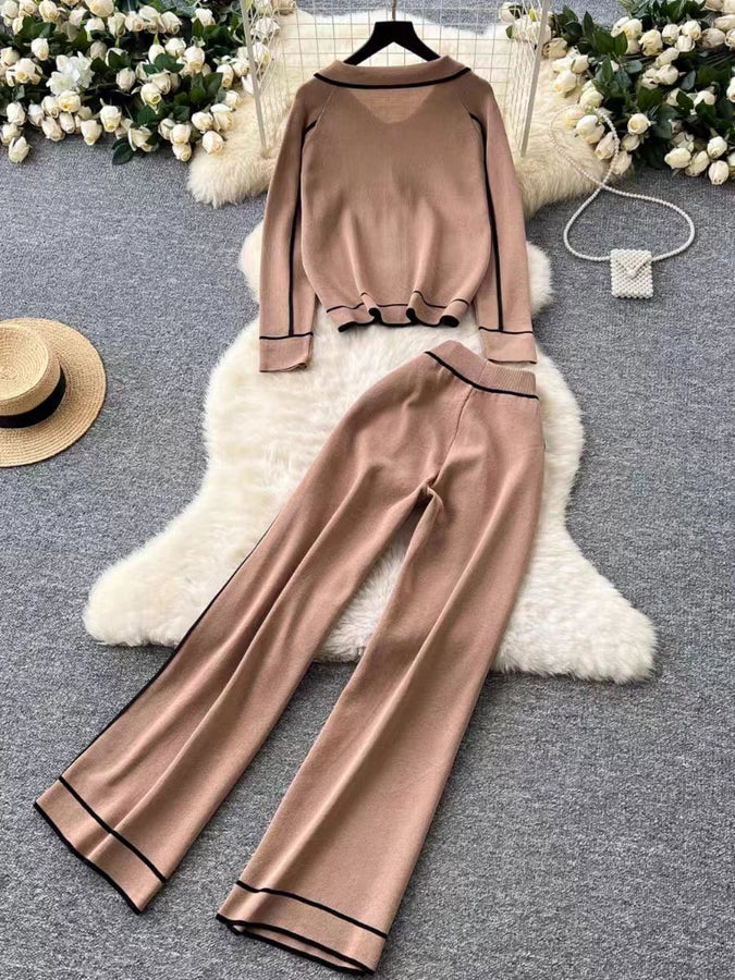 Outdoor Daily Women's Casual Lines Polyester Button Pants Sets Pants Sets