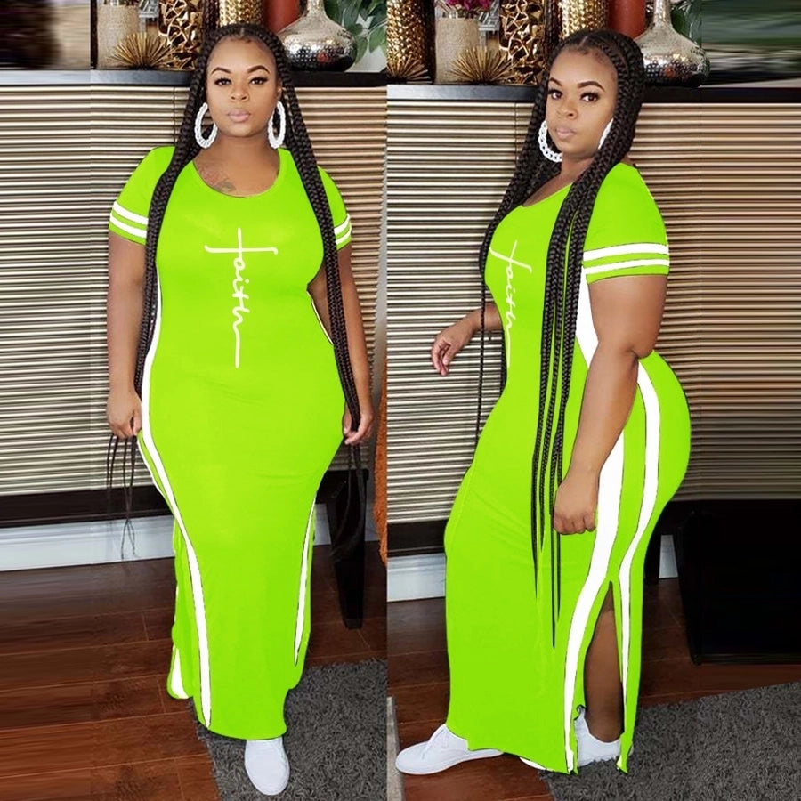 sheath dress commute round neck patchwork short sleeve color block midi dress holiday