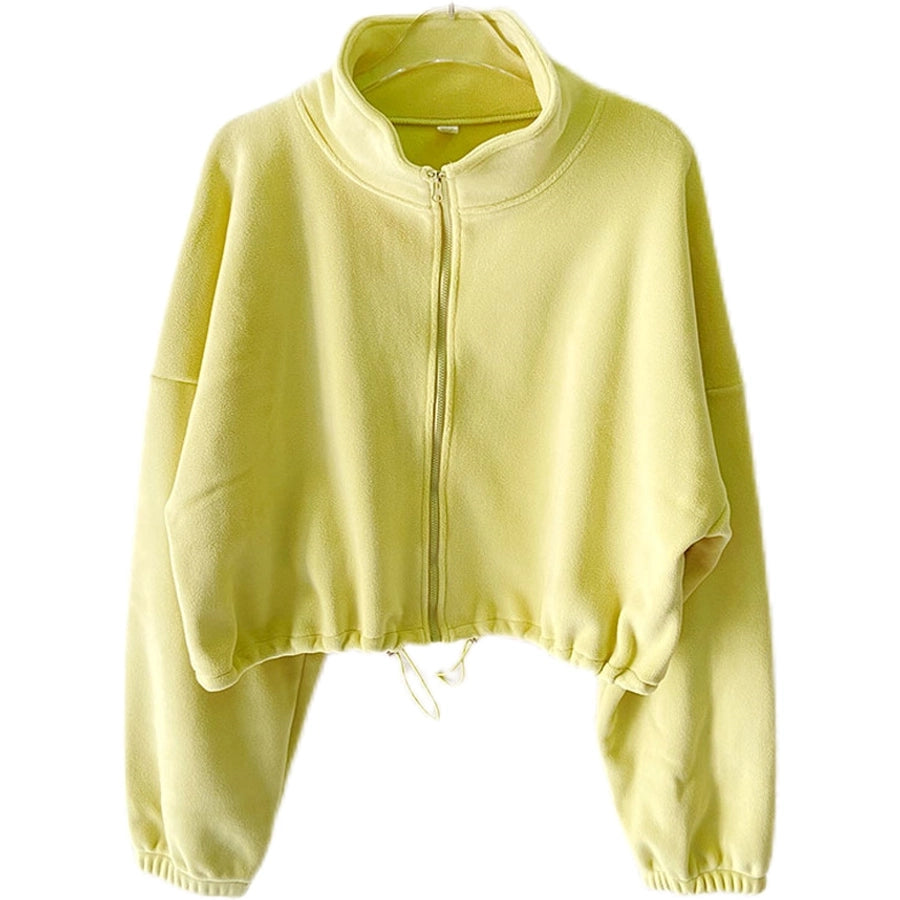 Simple Style Solid Color Linen Polar Fleece Turtleneck Active Tops