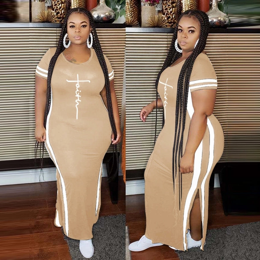 sheath dress commute round neck patchwork short sleeve color block midi dress holiday