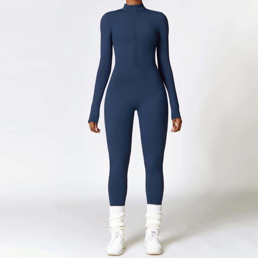 Vacation Simple Style Solid Color Polyester Turtleneck Tracksuit T-shirt Skinny Pants