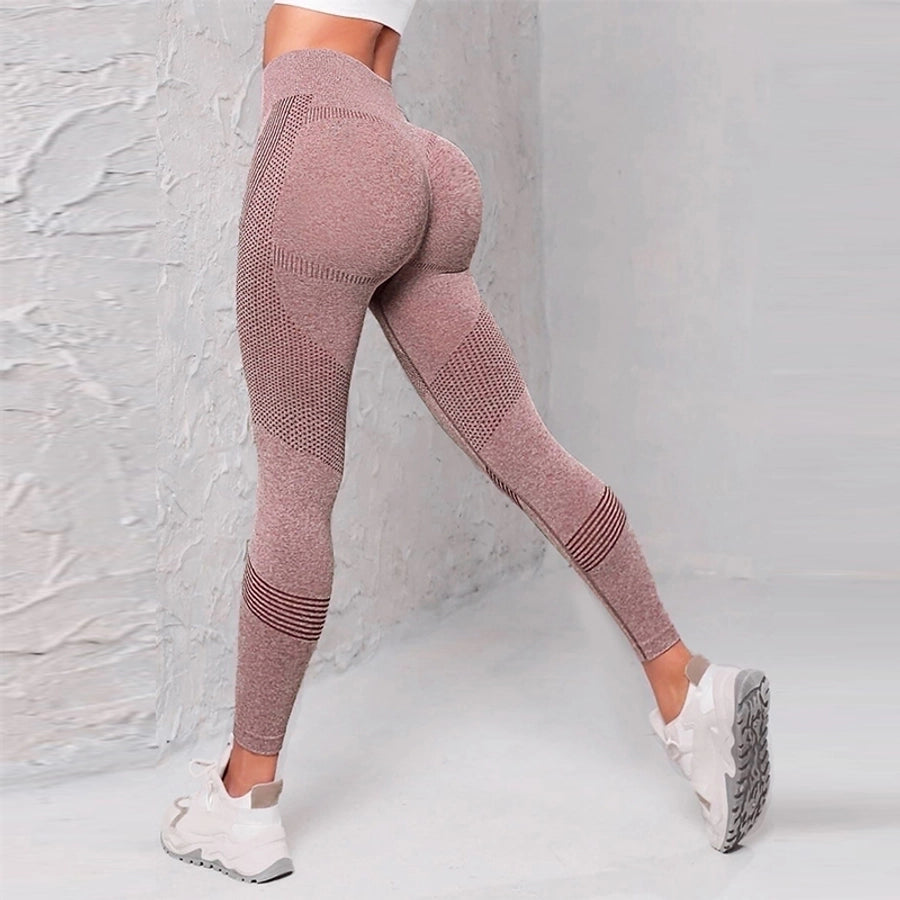 sports solid color nylon active bottoms leggings