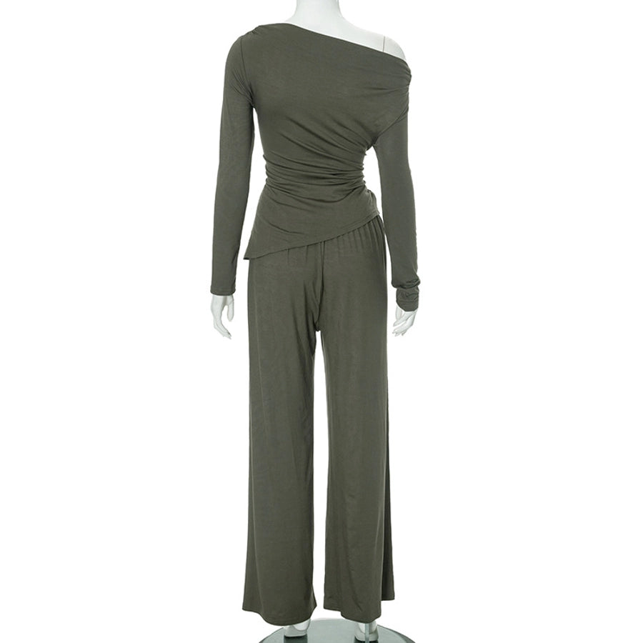 Holiday Women's Streetwear Solid Color Spandex Polyester Pants Sets Pants Sets