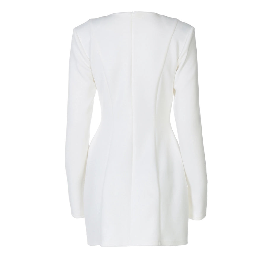 Women's Sheath Dress Vacation Simple Style V Neck Zipper Long Sleeve Solid Color Knee-Length Holiday