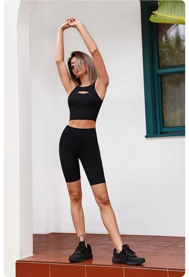 Women's Simple Style Solid Color Nylon U Neck Active Tops Vest