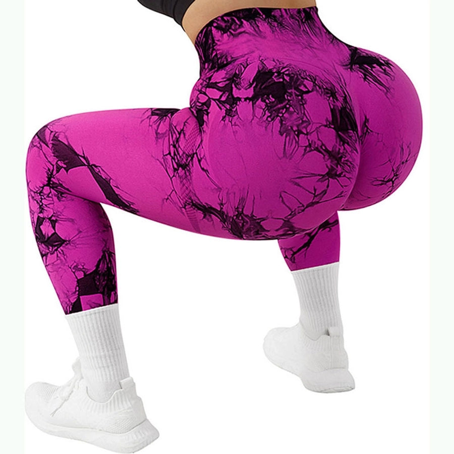 sports tie dye nylon active bottoms leggings