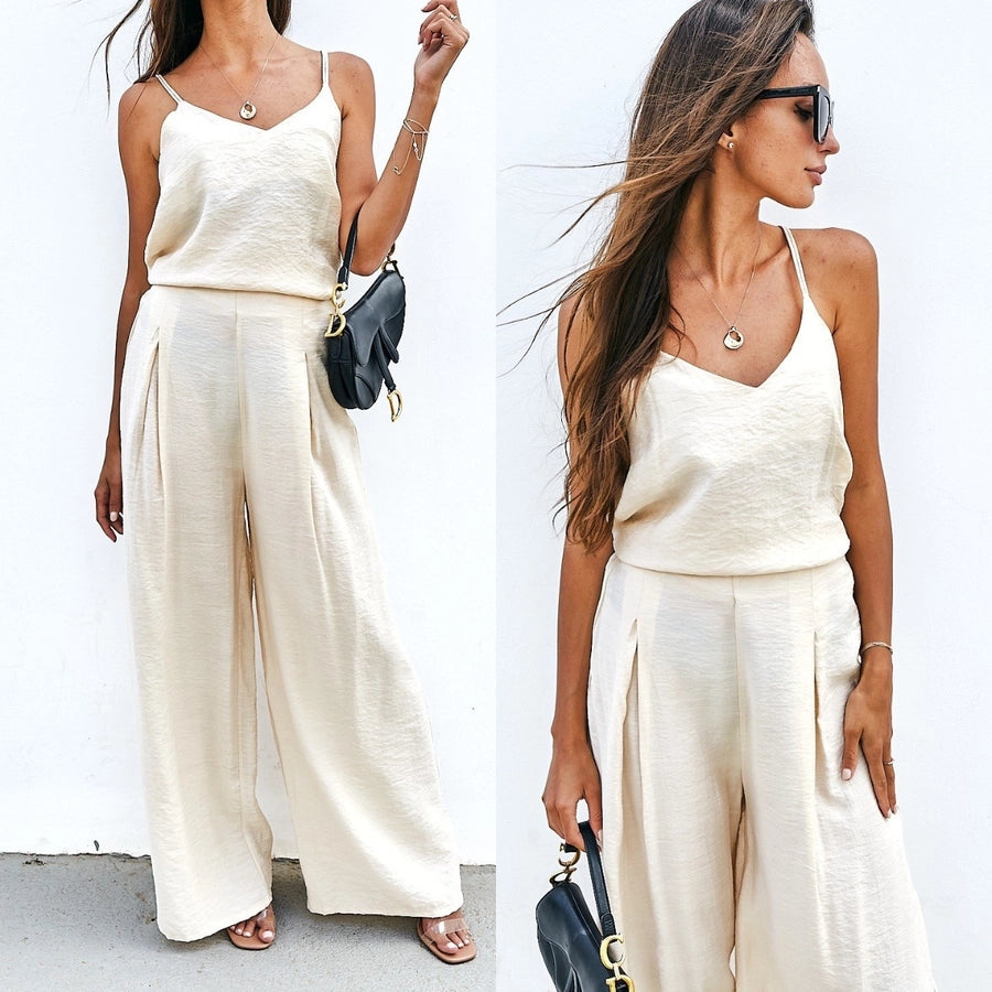 women's casual solid color spandex pants sets