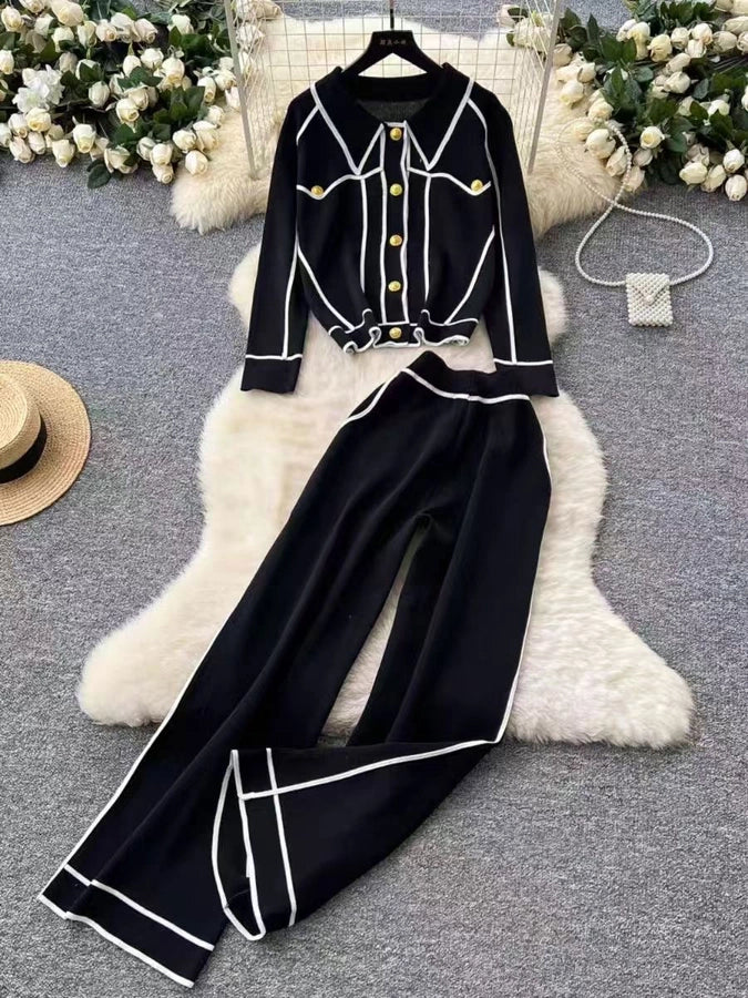 Outdoor Daily Women's Casual Lines Polyester Button Pants Sets Pants Sets