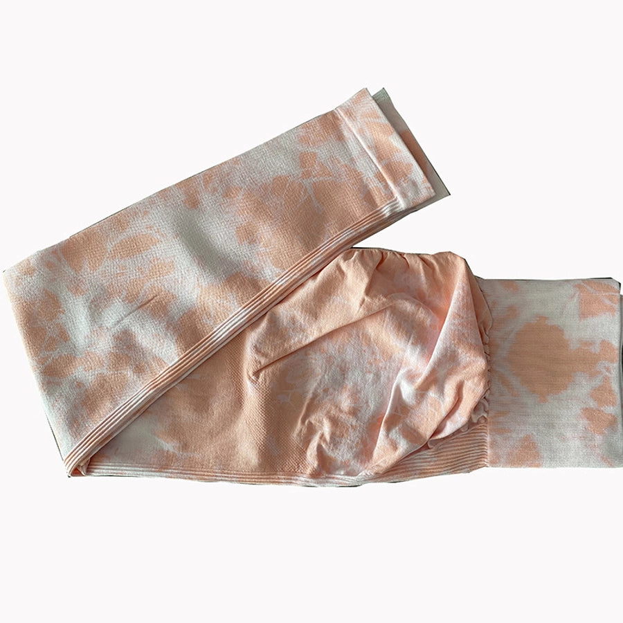 sports tie dye nylon active bottoms leggings