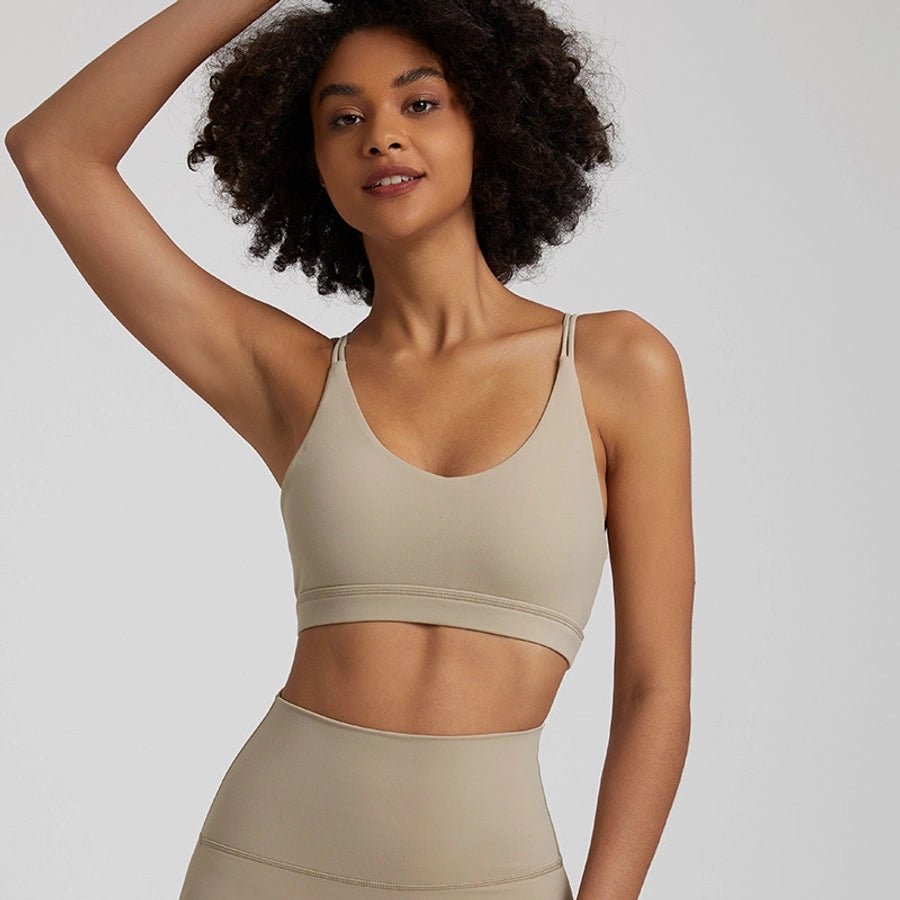 Simple Style Solid Color Nylon U Neck Active Tops Vest