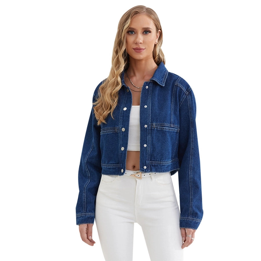 Women's Vacation Simple Style Solid Color Single Breasted Coat Denim Jacket