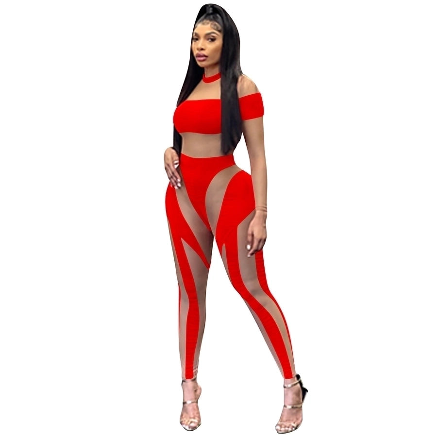women's holiday party selfie sexy color block full length zipper see-through jumpsuits