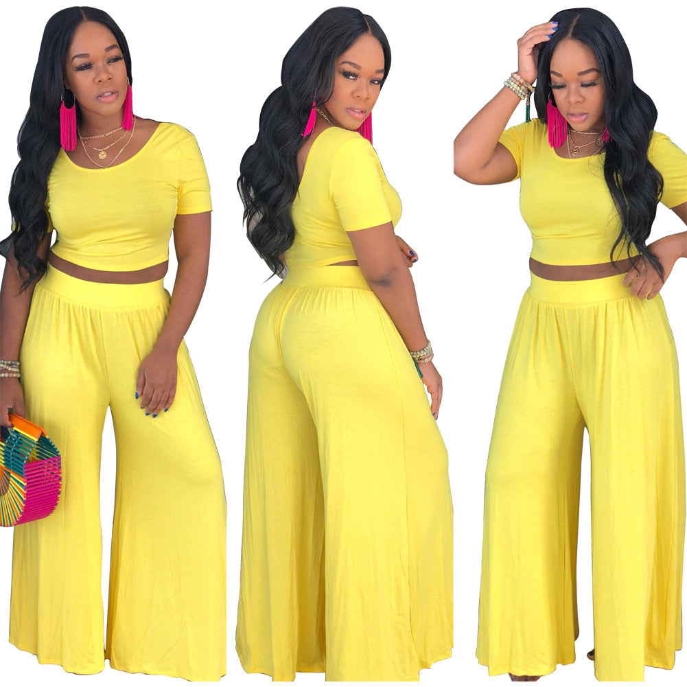 women's casual solid color spandex pants sets