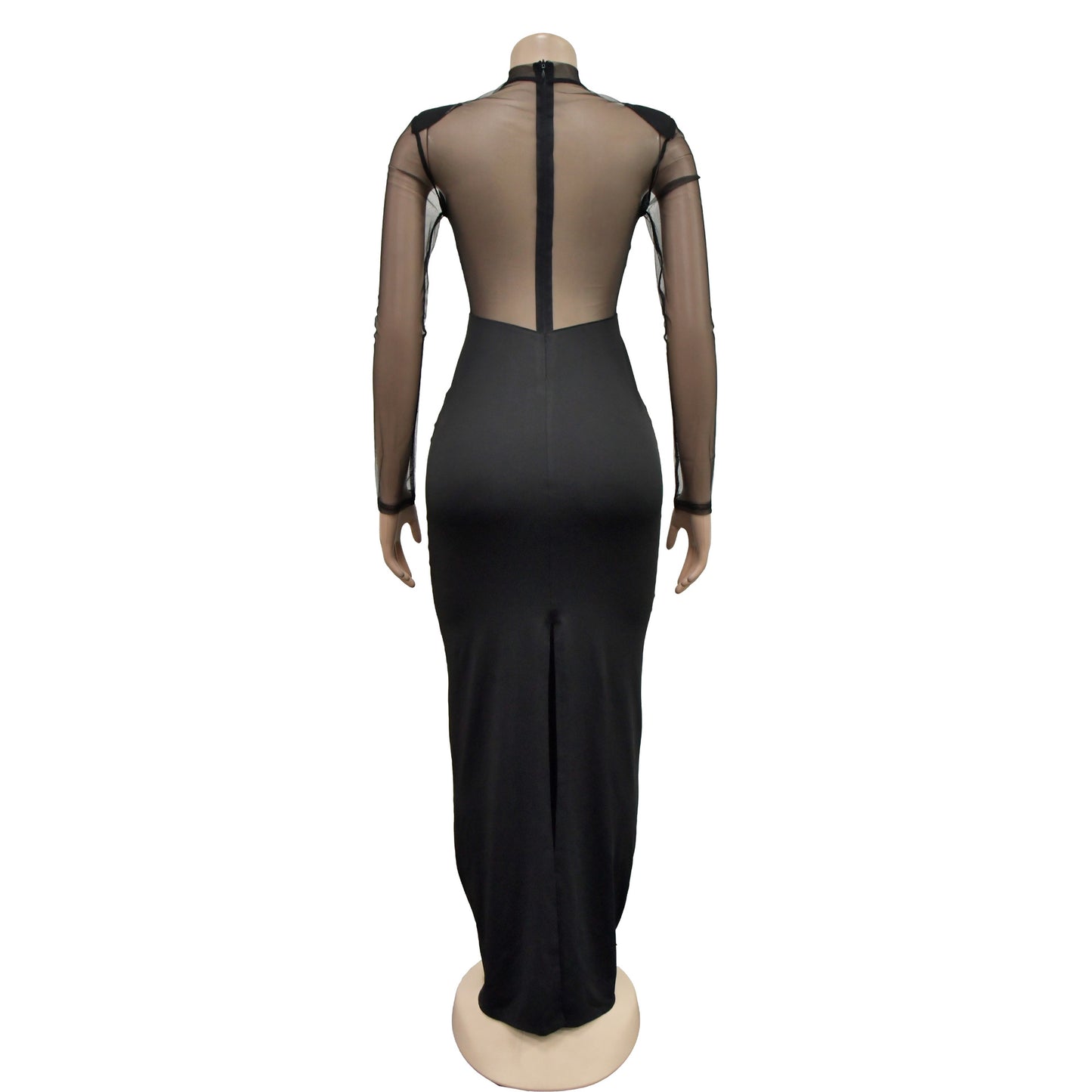 Women's Regular Dress Simple Style Collarless Diamond Long Sleeve Solid Color Maxi Long Dress Holiday Daily