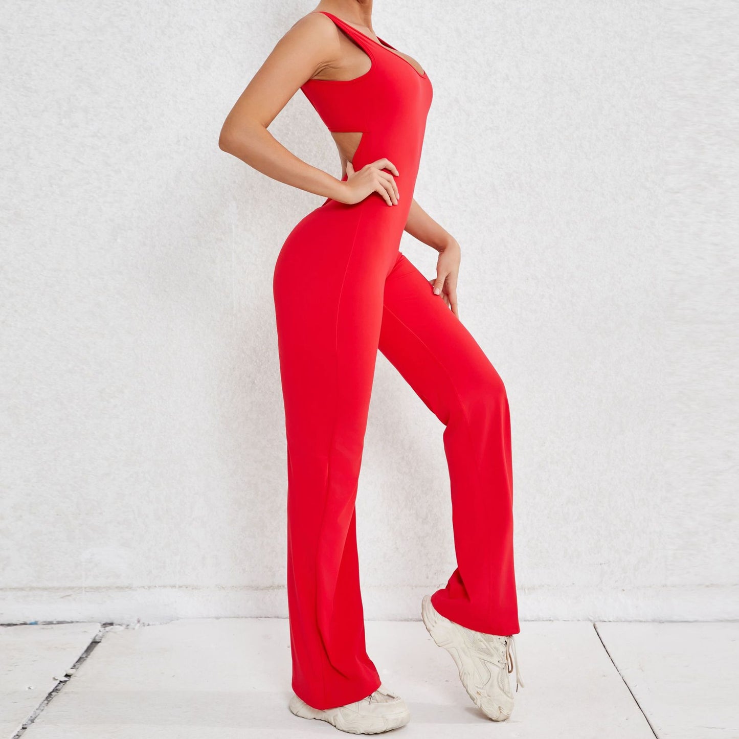 Simple Style Solid Color Nylon Cotton Blend Tracksuit Jumpsuits