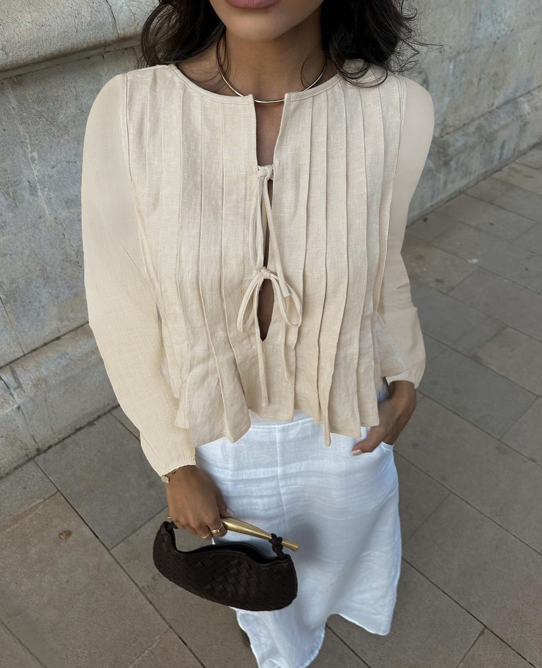 Women's Blouse Long Sleeve Blouses Casual Elegant Stripe Solid Color