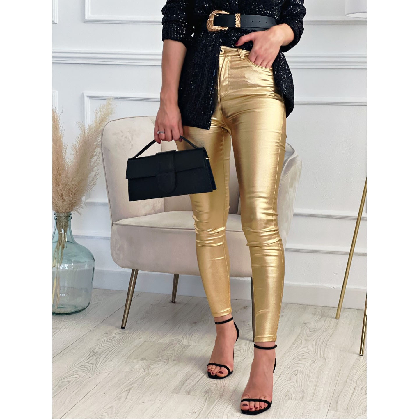 women's daily casual solid color full length pocket casual pants