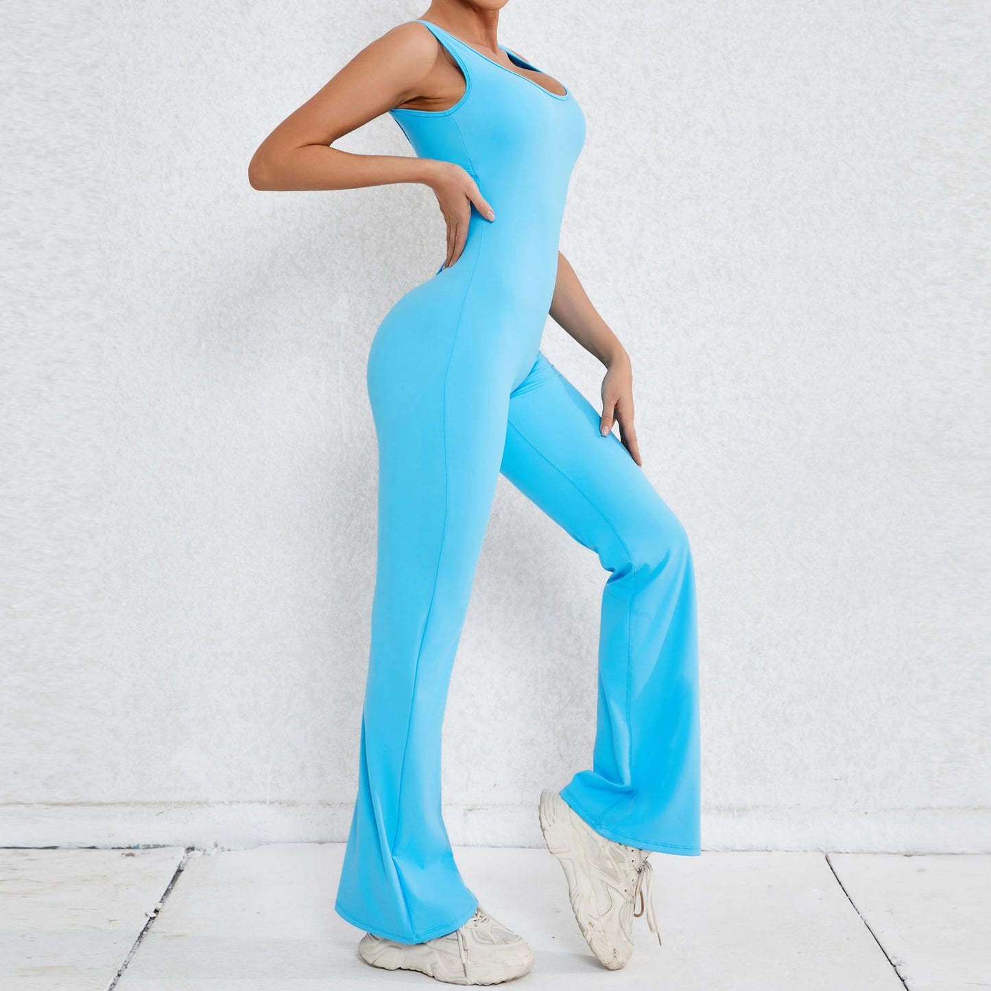 Simple Style Solid Color Nylon Cotton Blend Tracksuit Jumpsuits