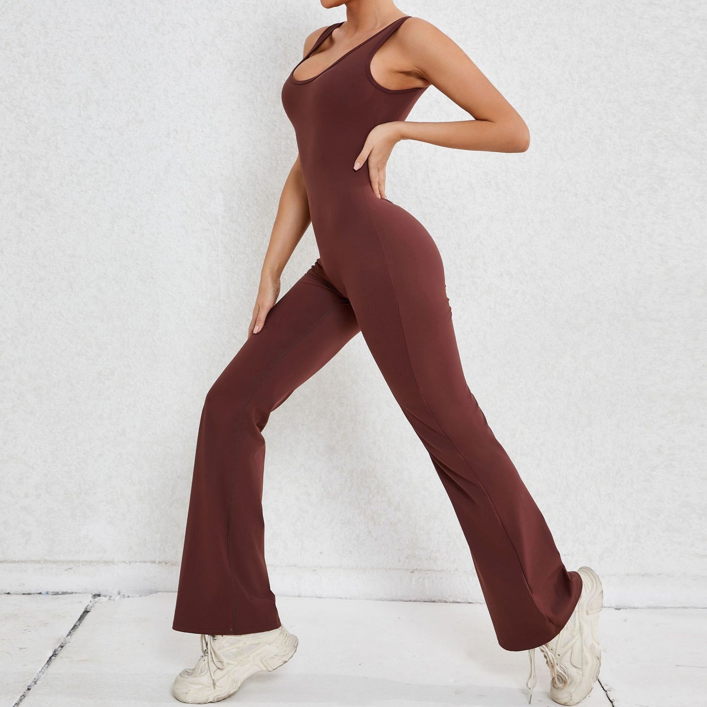 Simple Style Solid Color Nylon Cotton Blend Tracksuit Jumpsuits