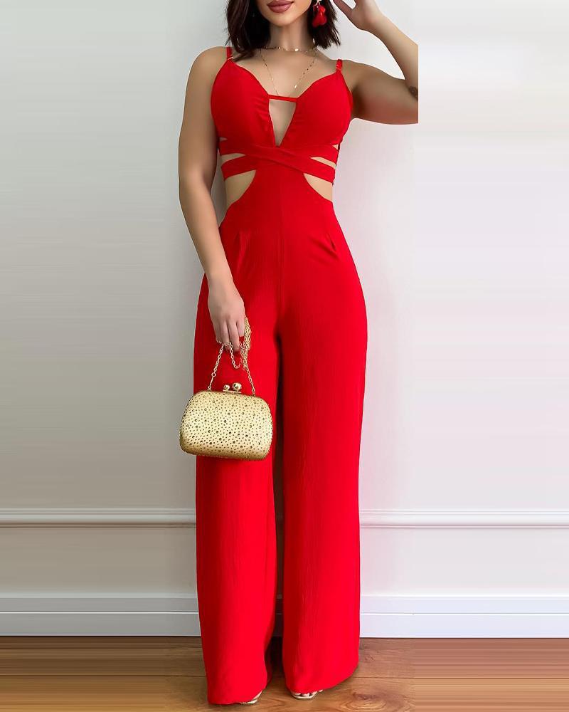 Women's Holiday Sexy Streetwear Solid Color Full Length Jumpsuits