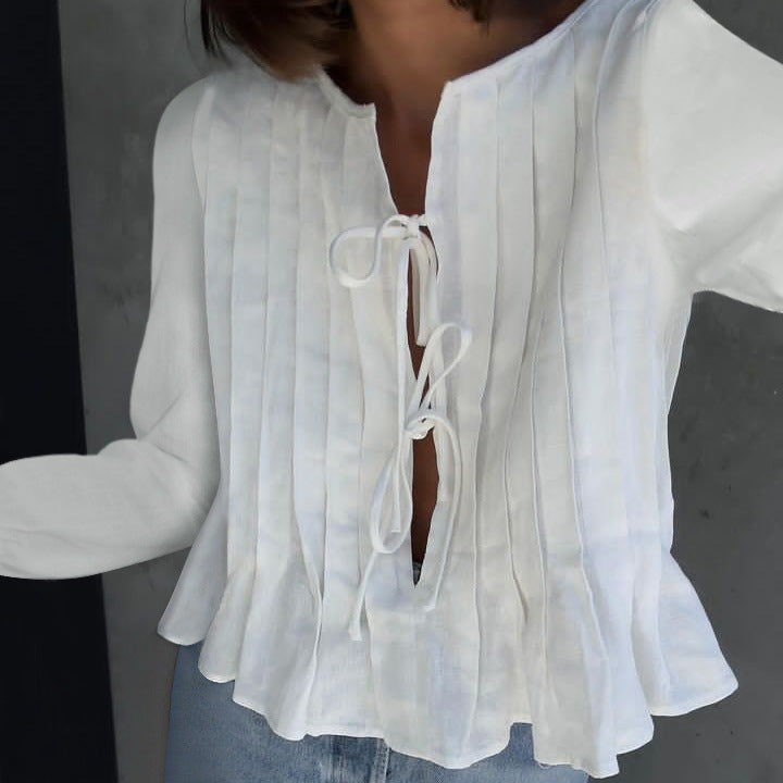 Women's Blouse Long Sleeve Blouses Casual Elegant Stripe Solid Color