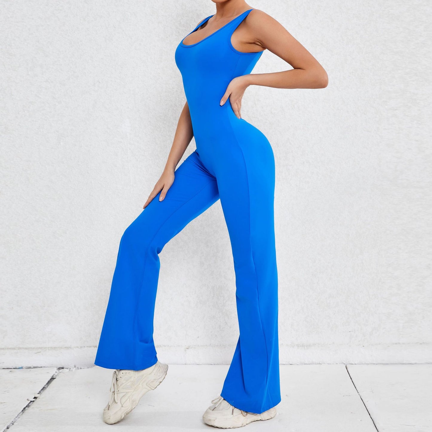 Simple Style Solid Color Nylon Cotton Blend Tracksuit Jumpsuits