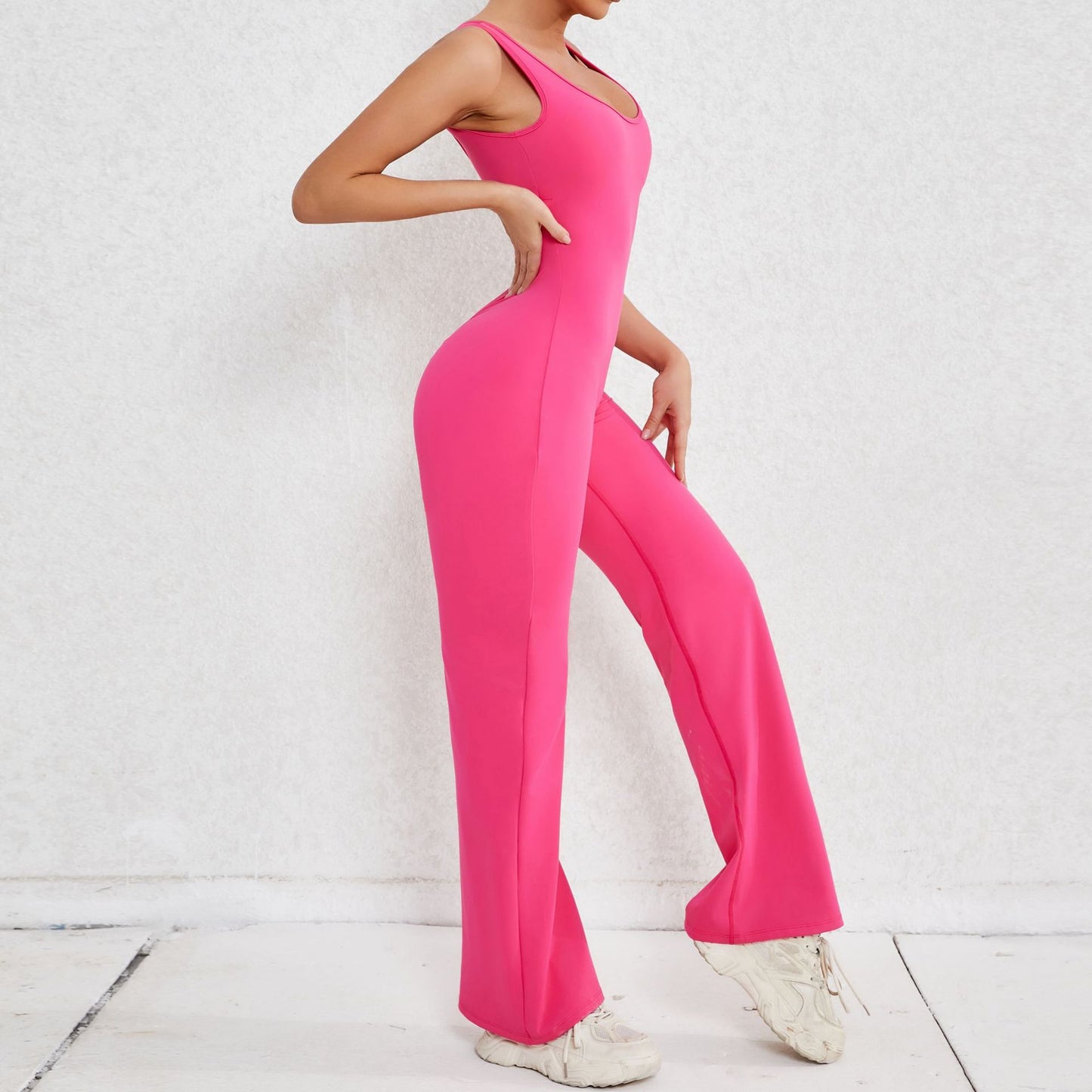 Simple Style Solid Color Nylon Cotton Blend Tracksuit Jumpsuits