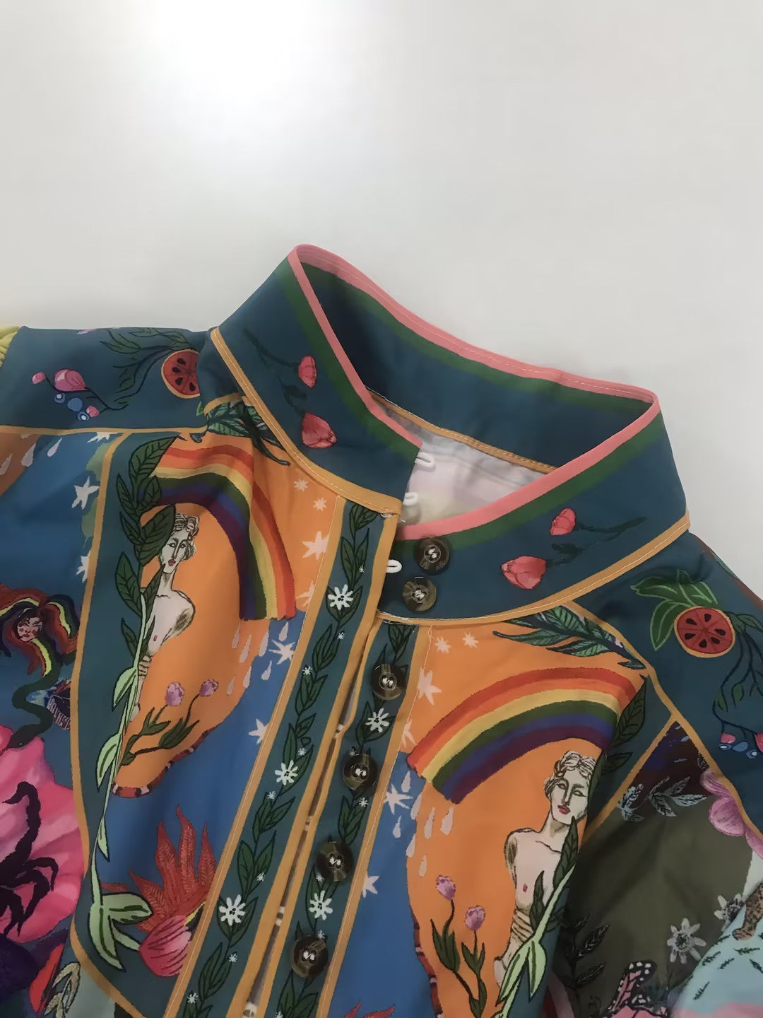 Women's Regular Dress Vintage Style Vacation Standing Collar Printing Long Sleeve Printing Above Knee Casual Holiday