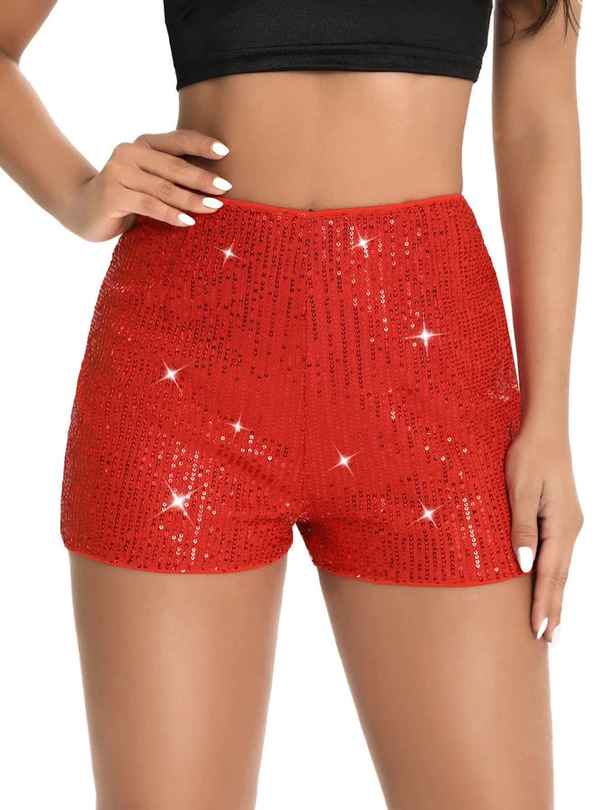 Women's Party Bar Streetwear Solid Color Shorts Sequins Baggy Shorts