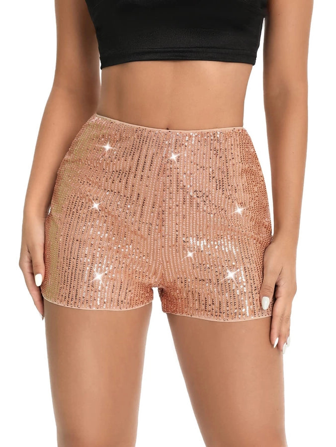 Women's Party Bar Streetwear Solid Color Shorts Sequins Baggy Shorts