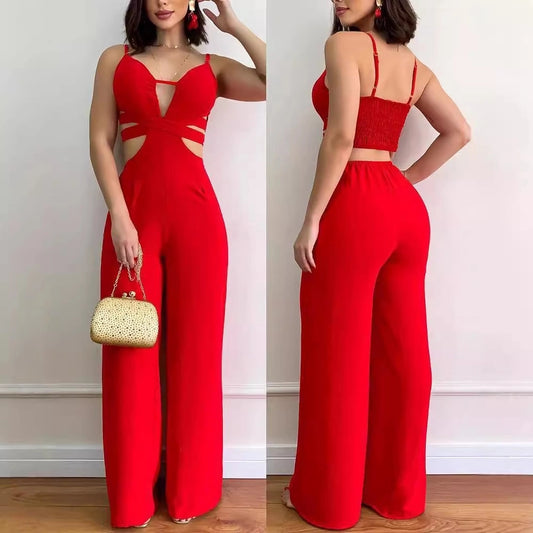 Women's Holiday Sexy Streetwear Solid Color Full Length Jumpsuits