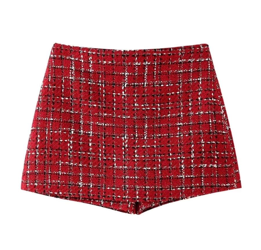 Holiday Daily Women's Elegant Plaid Polyester Pants Sets Skirt Sets