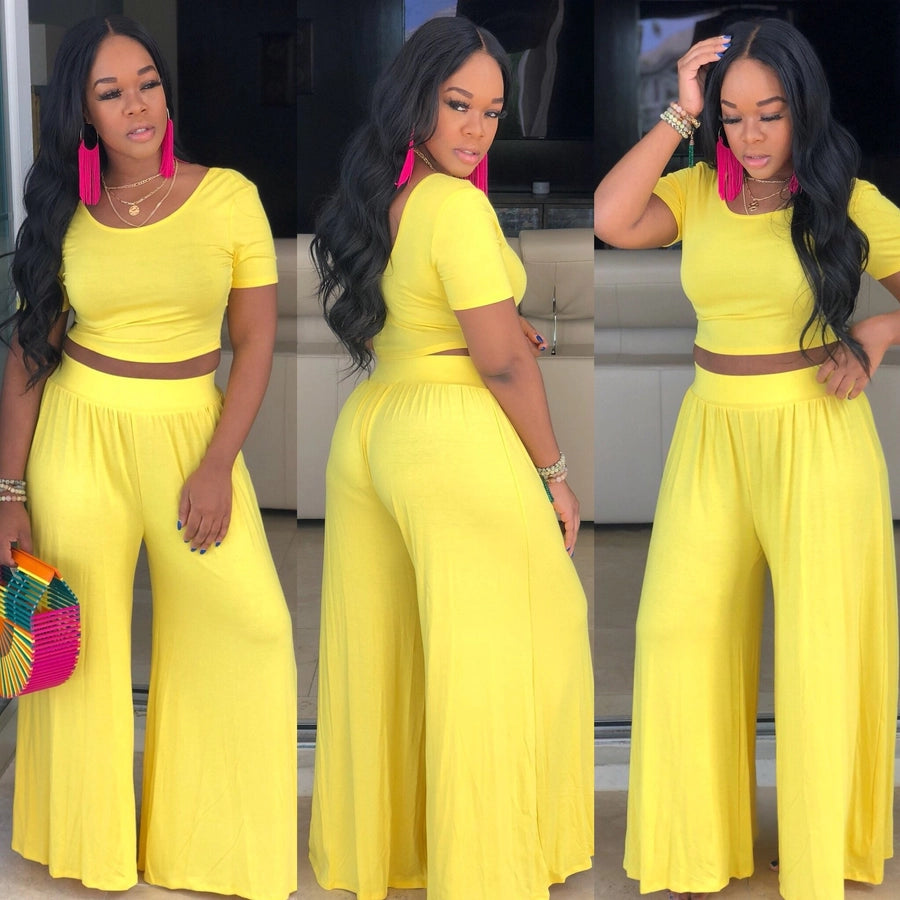 women's casual solid color spandex pants sets