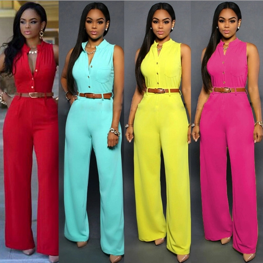 women's daily sexy solid color full length casual pants jumpsuits