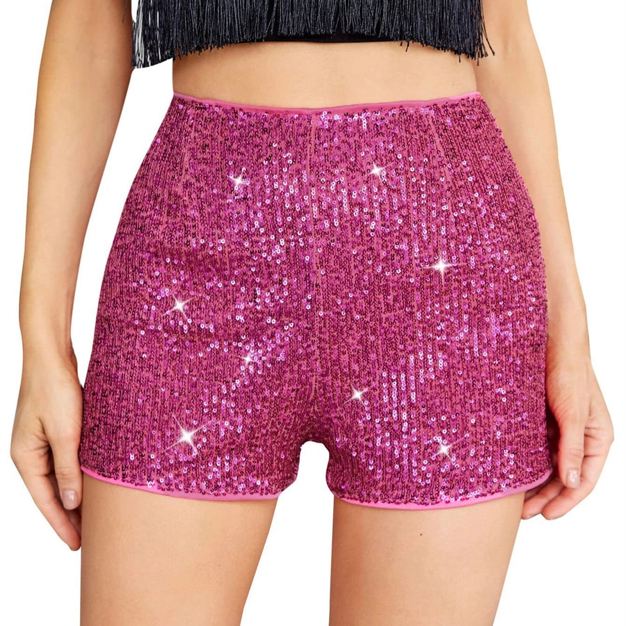 Women's Party Bar Streetwear Solid Color Shorts Sequins Baggy Shorts