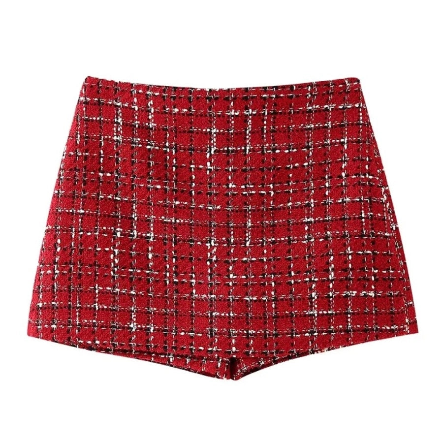 Holiday Daily Women's Elegant Plaid Polyester Pants Sets Skirt Sets