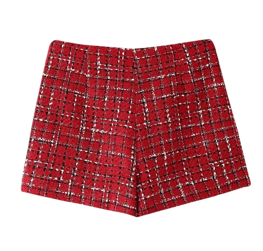 Holiday Daily Women's Elegant Plaid Polyester Pants Sets Skirt Sets