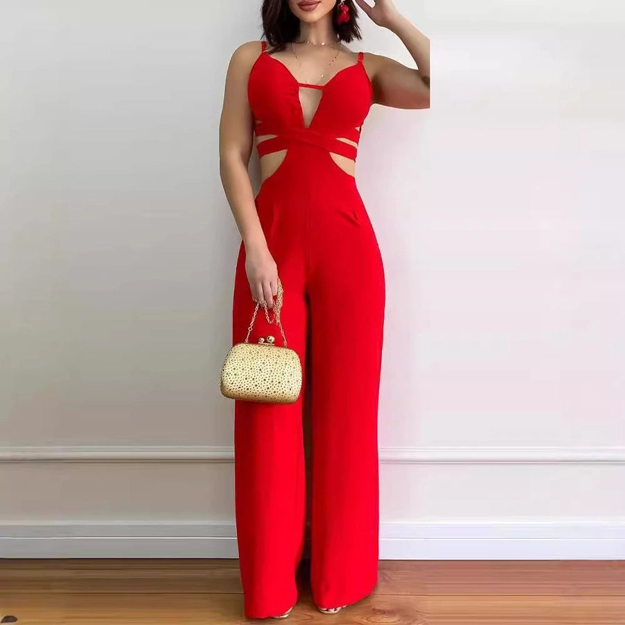 Women's Holiday Sexy Streetwear Solid Color Full Length Jumpsuits