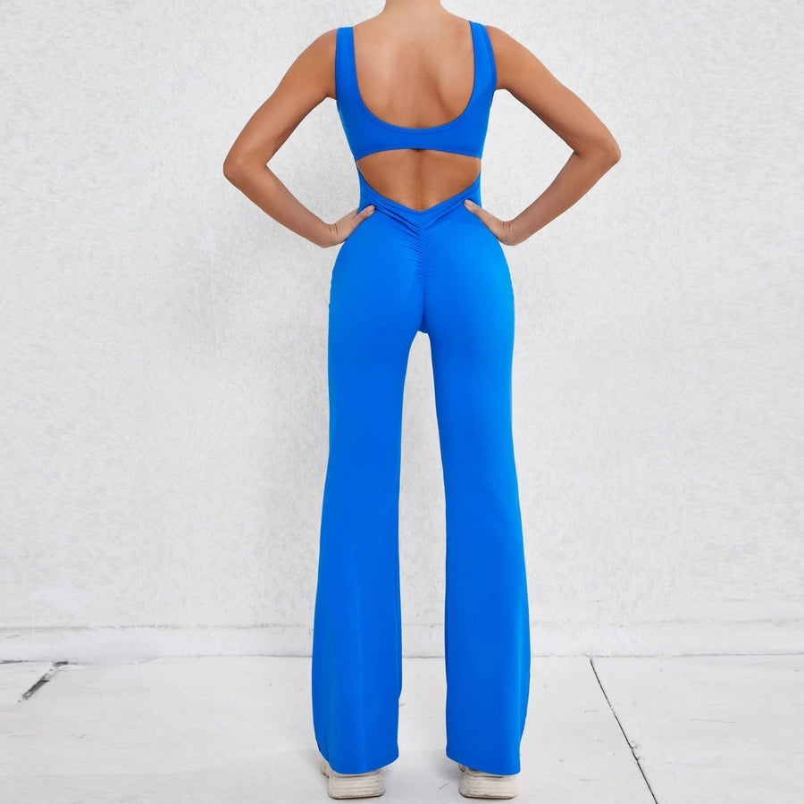 Simple Style Solid Color Nylon Cotton Blend Tracksuit Jumpsuits