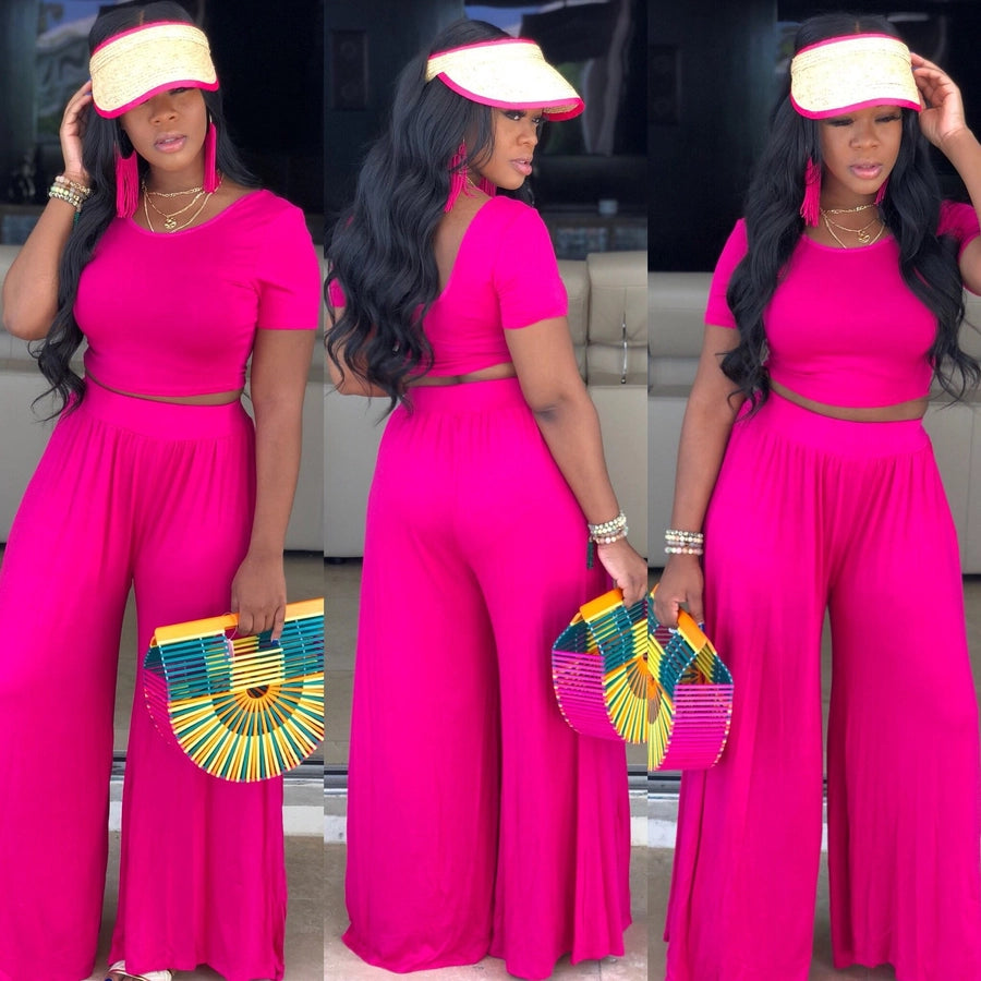 women's casual solid color spandex pants sets